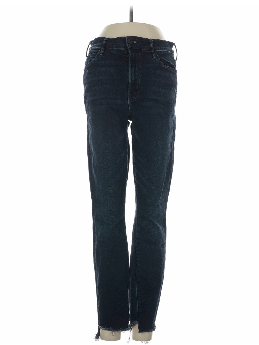 MOTHER High Wasted Looker Ankle Fray Jeans Night Hawk Size 27